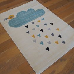 Tapis enfant - 120x170cm - Enfant jaune et bleu fond écru CANVAS par Balta