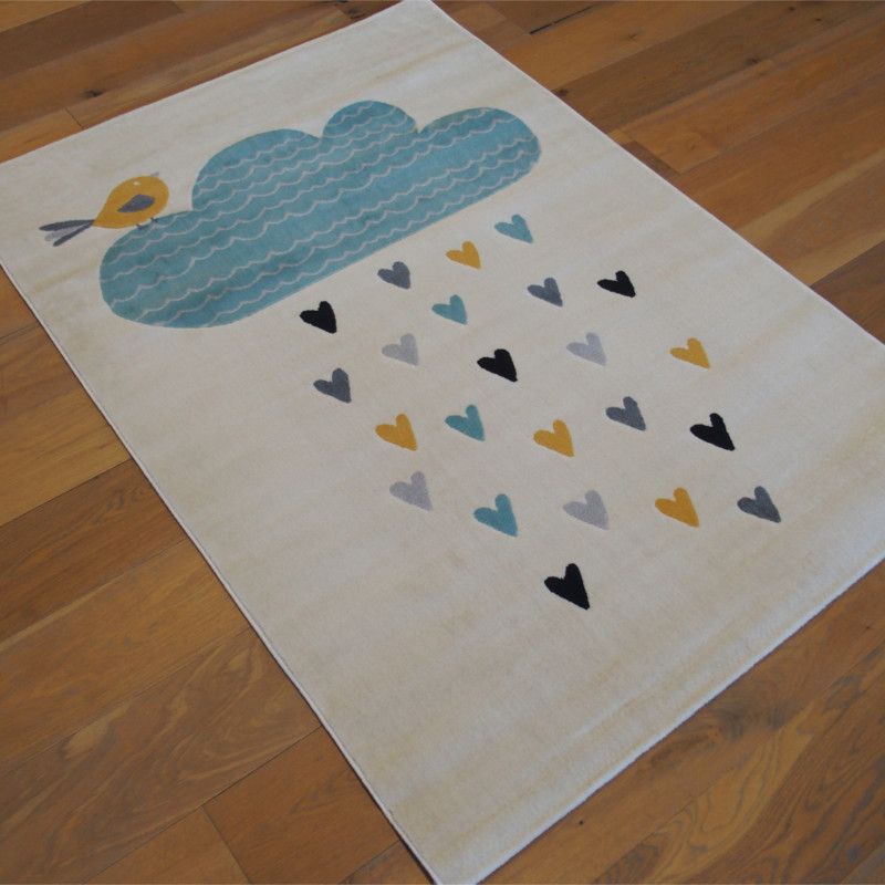 Tapis enfant - 120x170cm - Enfant jaune et bleu fond écru CANVAS par Balta