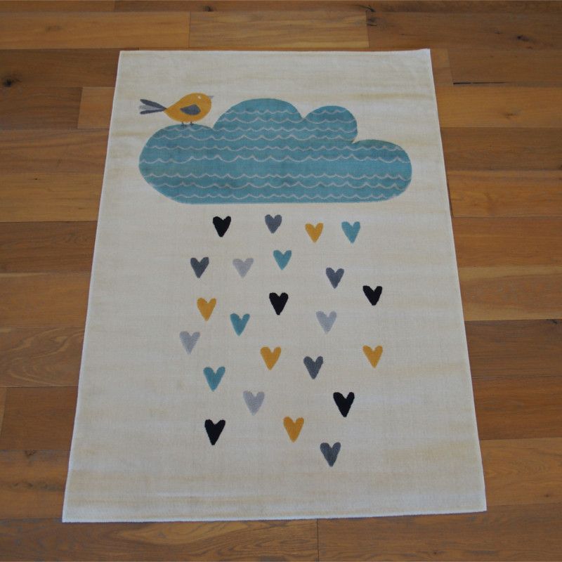 Tapis enfant - 120x170cm - Enfant jaune et bleu fond écru CANVAS par Balta