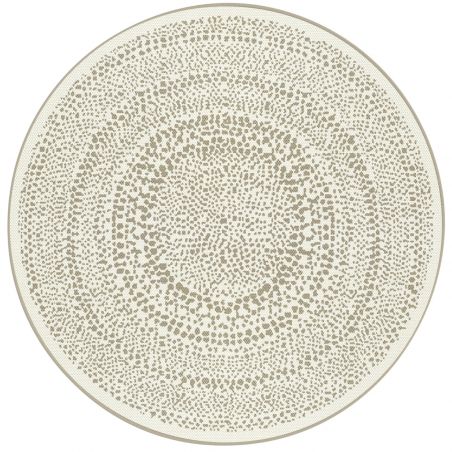 Tapis rond - diam 120cm - Uni / Faux-uni écru et bleu ESSENZA par Balta