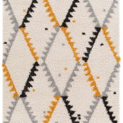 Tapis de salon - 160x230cm - Ethnique / Berbére moutarde et écru GIPSY par Balta