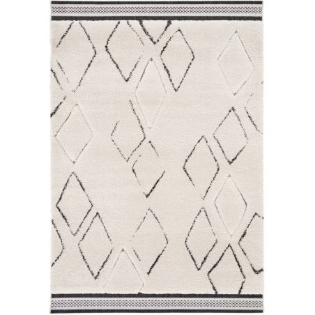 Tapis de salon - 120x170cm - Ethnique / Berbére écru et noir FARA par Balta Tapis de salon - 120x170cm - Ethnique / Berbére écru et noir FARA par Balta