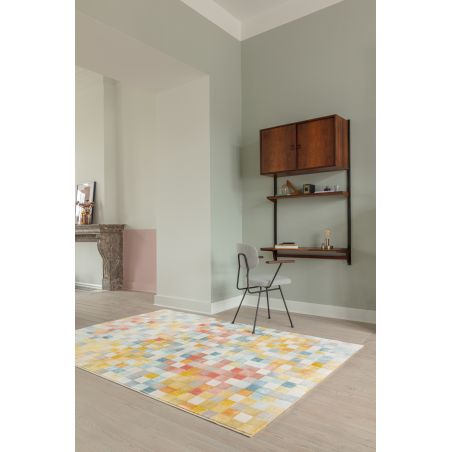 Tapis de salon - 135x200cm - Contemporain bleu et jaune BLOOM par Osta