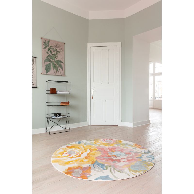 Tapis rond - diam 160cm - Classique bleu et jaune BLOOM par Osta