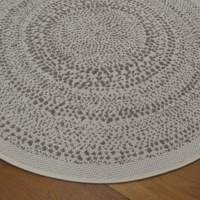Tapis rond - diam 120cm - Uni / Faux-uni écru et beige ESSENZA par Balta