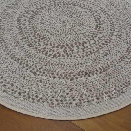 Tapis rond - diam 120cm - Uni / Faux-uni écru et beige ESSENZA par Balta