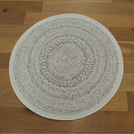 Tapis rond - diam 120cm - Uni / Faux-uni écru et beige ESSENZA par Balta