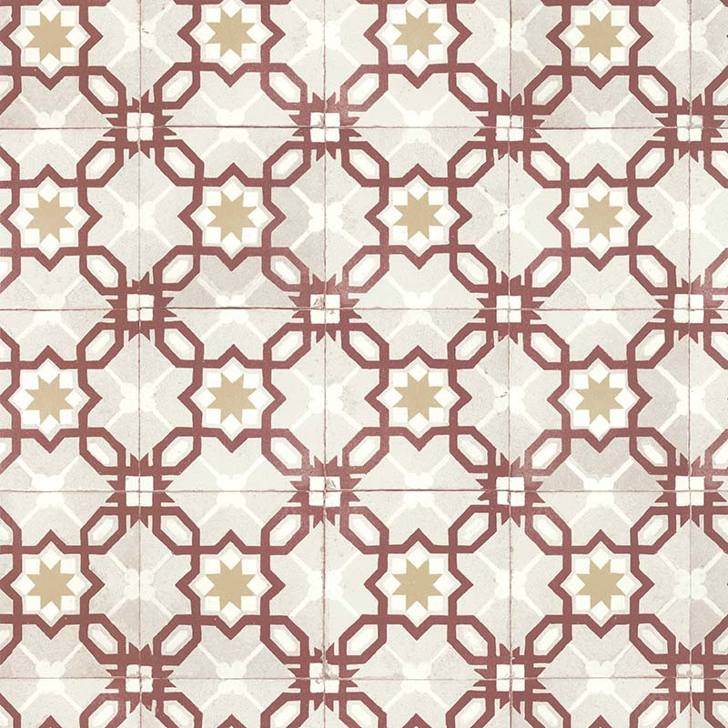 Papier peint vinyle sur intissé graphique rouge et camel RETRO VINTAGE - Géométrique par Lutèce - 51170210-1