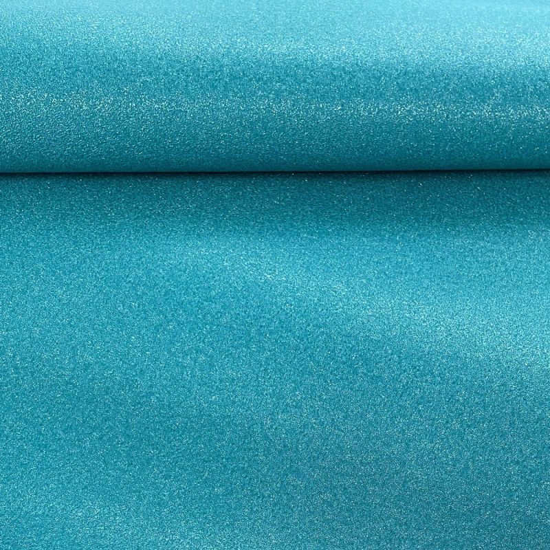 Papier peint vinyle expansé sur intissé uni pailleté turquoise UNI GLITTER - Essentiel par Erismann - 02403-18