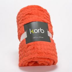 Plaid uni corail - 130x170cm - CHEVRON par Amadeus