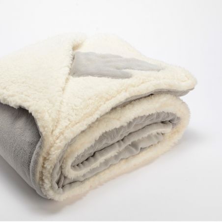 Plaid uni gris perle - 130x170cm - KIT POUR FRILEUSE par Amadeus
