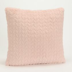 Coussin uni vieux rose - 40x40cm - CHEVRON par Amadeus