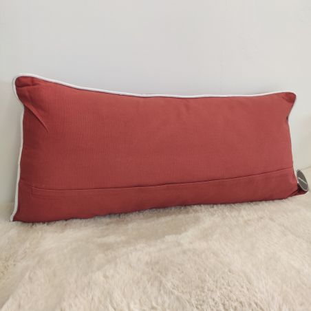 Coussin ethnique terre de sienne et écru - 30x70cm - VELOURS GRAIN par Amadeus