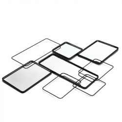 Miroir industriel noir - 80x65cm - CUBIQUE par Amadeus
