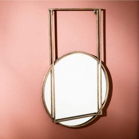 Miroir industriel doré vieilli - 66x46cm - COUSTEAU par Amadeus