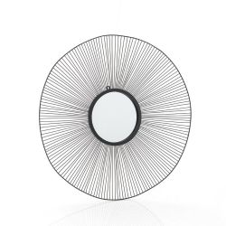 Miroir art déco noir - diamètre 90cm - GENEVA par Amadeus