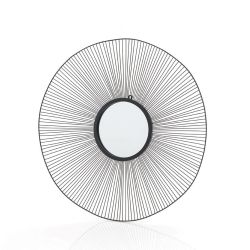 Miroir art déco noir - diamètre 60cm - GENEVA par Amadeus