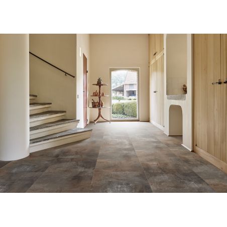 Sol Vinyle/PVC - Dalle clipsable - carrelage, effet industriel cuivre et gris anthracite JURA - Mega Stone Coretec par US Floors Sol Vinyle/PVC - Dalle clipsable - carrelage, effet industriel cuivre et gris anthracite JURA - Mega Stone Coretec par US Floors