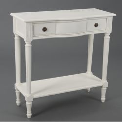 Console classique blanche et poignée dorée - 80x80x35cm - AGATHE par Amadeus