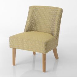 Fauteuil art déco jaune et nacre - 70x50x60cm - DABA par Amadeus