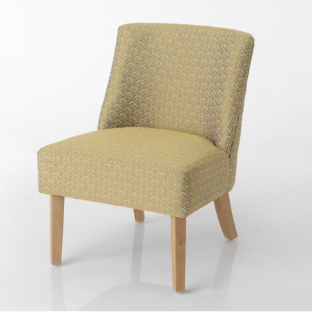 Fauteuil art déco jaune et nacre - 70x50x60cm - DABA par Amadeus