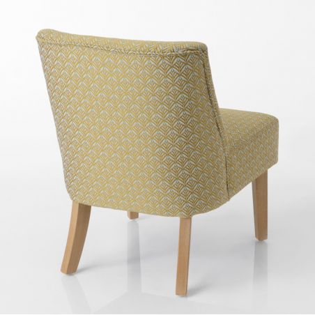 Fauteuil art déco jaune et nacre - 70x50x60cm - DABA par Amadeus