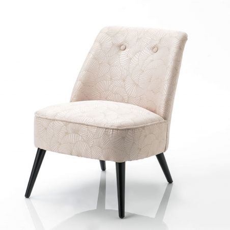 Fauteuil classique rose et beige - 73x57x70cm - COLETTE par Amadeus