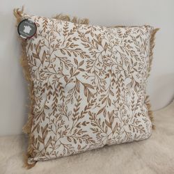 Coussin classique ocre et écru - 45x45cm - EMMA par Amadeus