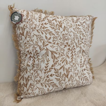 Coussin classique ocre et écru - 45x45cm - EMMA par Amadeus