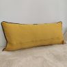 Coussin ethnique moutarde et bleu nuit - 30x70cm - VELOURS GRAIN par Amadeus