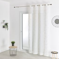 Prêt-à-Poser voilage - 140cmx240cm - géométrique art déco ivoire FARA par Dechelette