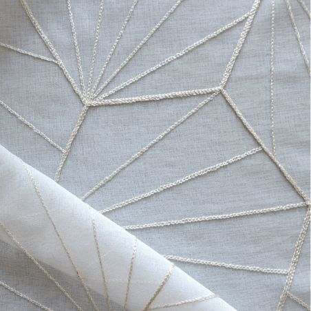 Prêt-à-Poser voilage - 140cmx240cm - géométrique art déco ivoire FARA par Dechelette Prêt-à-Poser voilage - 140cmx240cm - géométrique art déco ivoire FARA par Dechelette