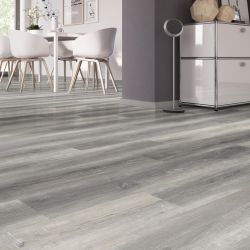 Sol Vinyle/PVC - Lame clipsable - parquet chêne gris PURE - Solid Click 30 par OneFlor
