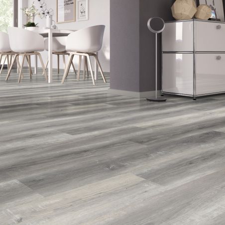 Sol Vinyle/PVC - Lame clipsable - parquet chêne gris PURE - Solid Click 30 par OneFlor Sol Vinyle/PVC - Lame clipsable - parquet chêne gris PURE - Solid Click 30 par OneFlor