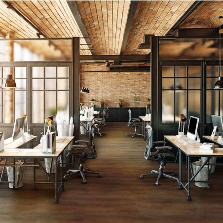 Sol Vinyle/PVC - Dalle clipsable - carrelage, effet industriel rouille METAL PLATE RUSTY - Rigicore click 5.5 par Contesse Sol Vinyle/PVC - Dalle clipsable - carrelage, effet industriel rouille METAL PLATE RUSTY - Rigicore click 5.5 par Contesse