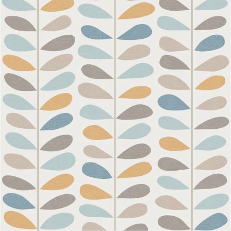 Papier peint vinyle sur intissé graphique gris ecu et bleu ciel LEAF - Imprim'Luxe par Ugepa - A10902