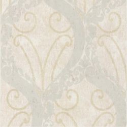 Papier peint vinyle sur intissé classique gris clair et doré pailleté MONTECRISTO -par Lutèce - 51157606