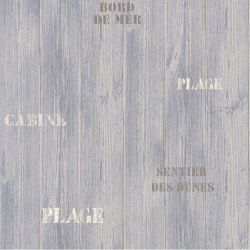 Papier peint vinyle expansé sur intissé marin bleu fumée et grisEVASION -par Lutèce - 51142401