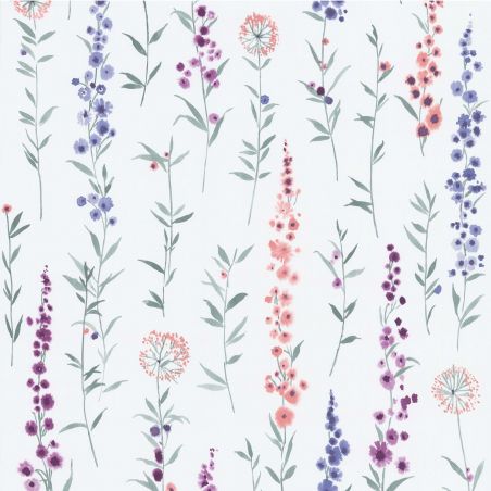 Papier peint intissé floral vert d'eau et blanc cassé SERENITE -par Lutèce - 11180303