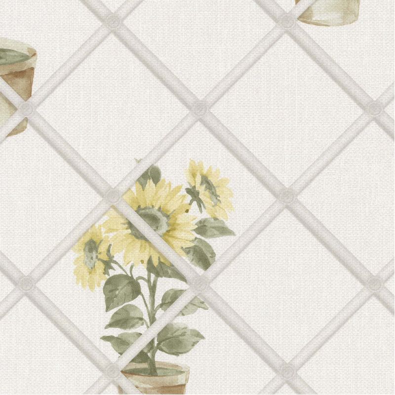 Papier peint vinyle sur intissé floral gris clair et blanc PEPINIERE -par Lutèce - 11161707