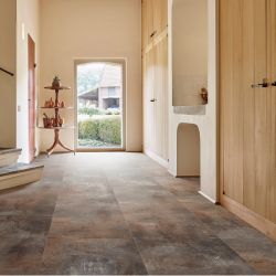 Sol Vinyle/PVC - Dalle clipsable - carrelage, effet industriel cuivre et gris anthracite JURA - Mega Stone Coretec par US Floors