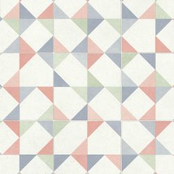 Sol Vinyle/PVC - 3m - géométrique vert et rose MALLORCA 582 - Smart Colori par IVC