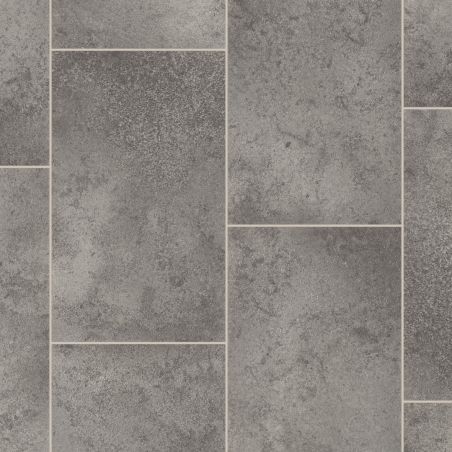 Sol Vinyle/PVC - 4m - carrelage gris béton et gris ardoise GALERIE 593 - Textile Texas new par IVC Sol Vinyle/PVC - 4m - carrelage gris béton et gris ardoise GALERIE 593 - Textile Texas new par IVC