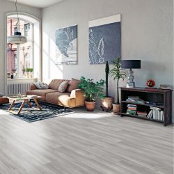 Sol Vinyle/PVC - 4m - parquet gris clair et métallisé ALBA 793 - Smart Atento par IVC