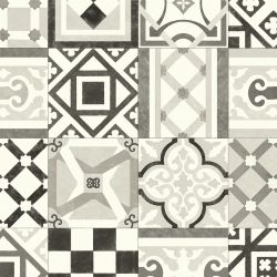 Sol Vinyle/PVC - 4m - carreaux de ciment noir et blanc ES VEDRA 598 - Smart Atento par IVC