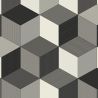 Sol Vinyle/PVC - 3m - cube 3D structuré noir et blanc CUBE 97 - Smart Atento par IVC