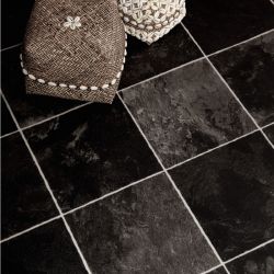 Sol Vinyle/PVC - 3m - carrelage noir et moiré INDIAN SLATE 599 - Smart Bingo par IVC