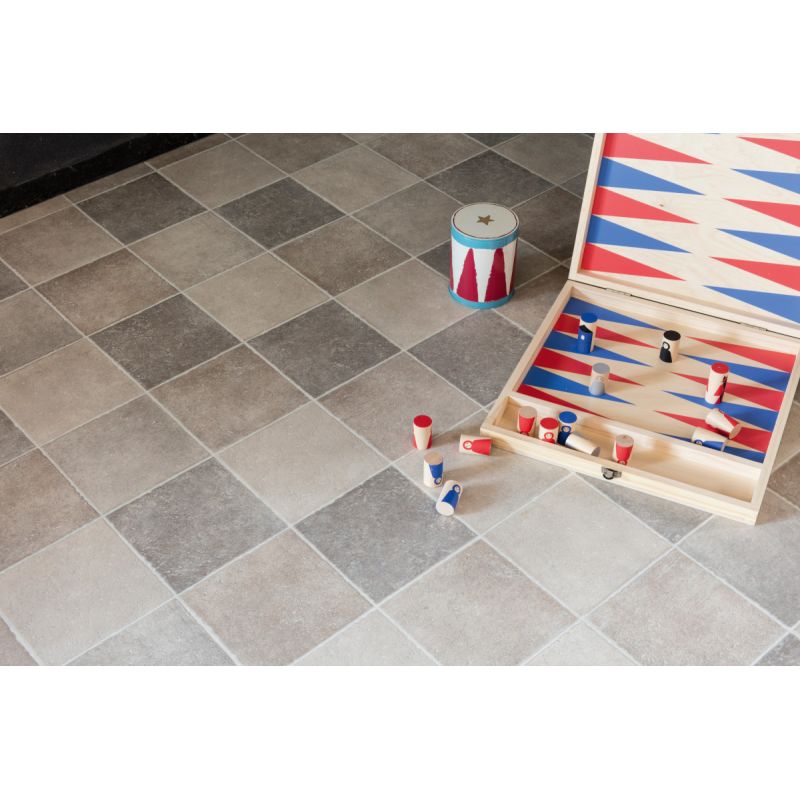 Sol Vinyle/PVC - 3m - carrelage beige et gris POMPEI D 592 - Smart Bingo Stone par IVC