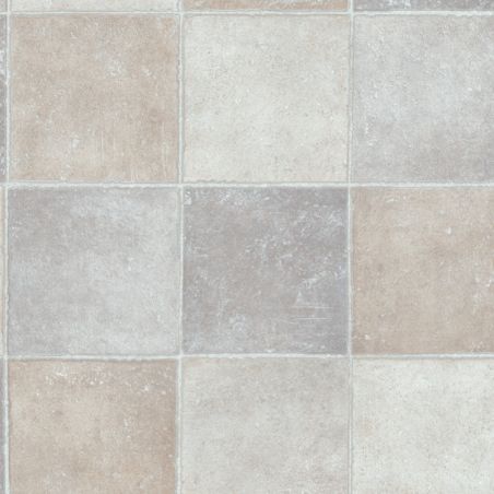 Sol Vinyle/PVC - 3m - carrelage beige et gris POMPEI D 592 - Smart Bingo Stone par IVC
