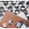 Sol Vinyle/PVC - 2m - cube 3D structuré noir et blanc CUBE 97 - Smart Atento par IVC